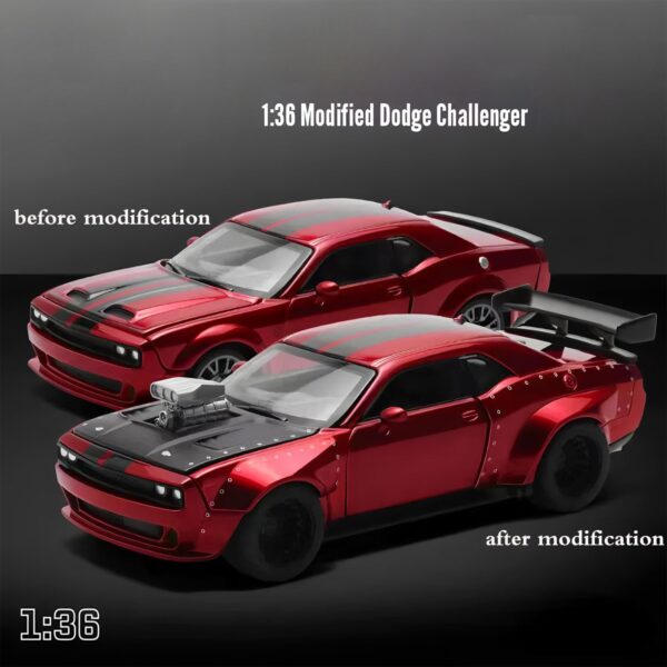 1:36 Dodge Challenger SRT diecast Alloy Model Car Assembled Modified Version Sports Car