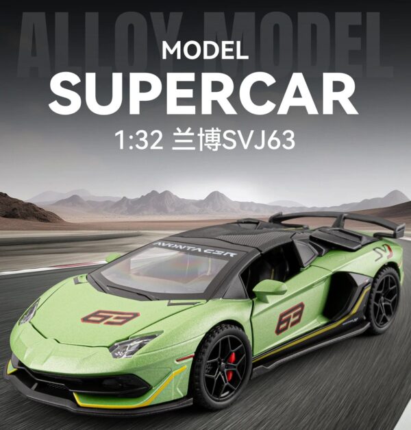 1:32 New Lamborghini Aventador SVJ63 Alloy Diecast Metal Model Car